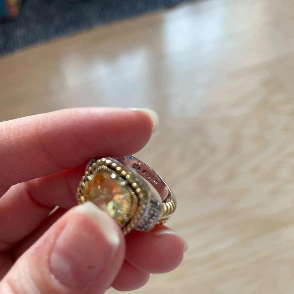 Lia Sophia Gold and Silver Ring with Yellow Gem - Picture 5 of 8